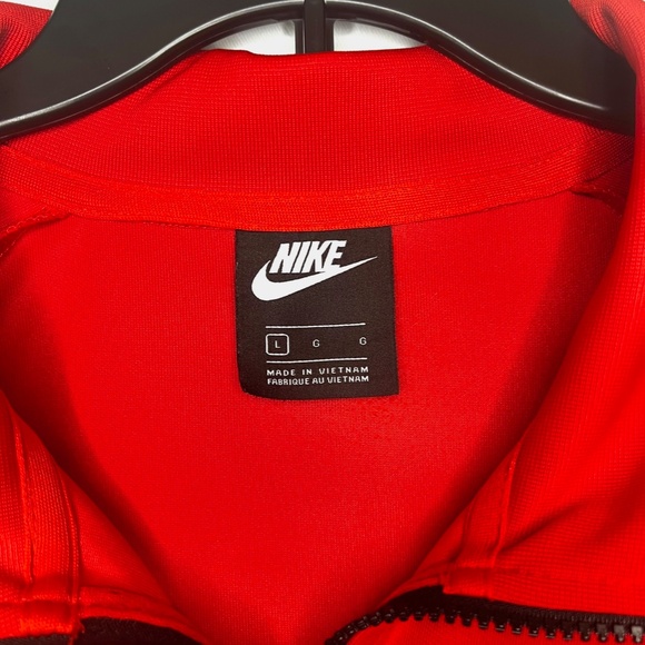 NIKE AIR Sportswear, Lightweight Track Jacket, Sewn Text, Red-Black-White, L - Picture 7 of 12